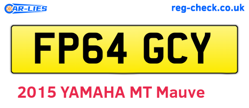 FP64GCY are the vehicle registration plates.