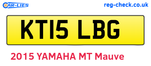 KT15LBG are the vehicle registration plates.