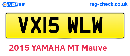 VX15WLW are the vehicle registration plates.