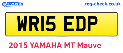 WR15EDP are the vehicle registration plates.
