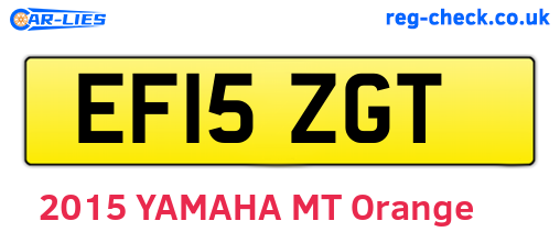 EF15ZGT are the vehicle registration plates.