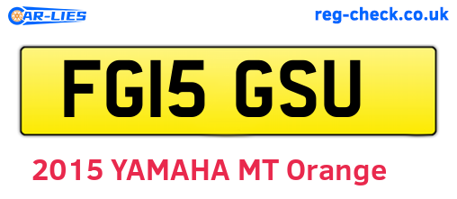 FG15GSU are the vehicle registration plates.