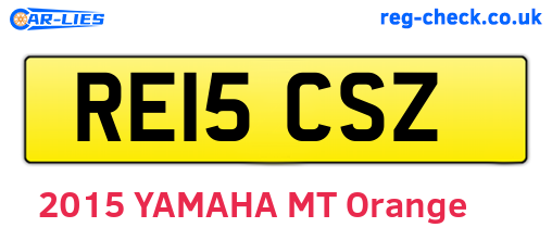 RE15CSZ are the vehicle registration plates.