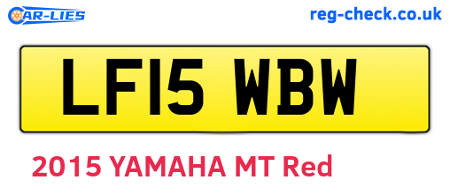LF15WBW are the vehicle registration plates.