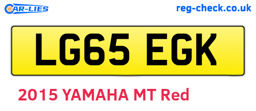 LG65EGK are the vehicle registration plates.