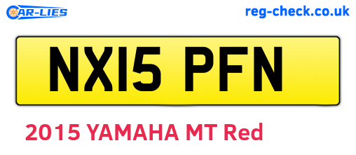 NX15PFN are the vehicle registration plates.
