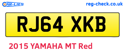 RJ64XKB are the vehicle registration plates.
