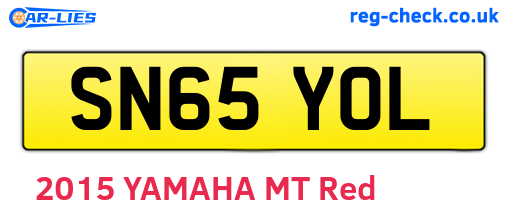 SN65YOL are the vehicle registration plates.