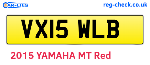 VX15WLB are the vehicle registration plates.