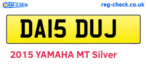 DA15DUJ are the vehicle registration plates.