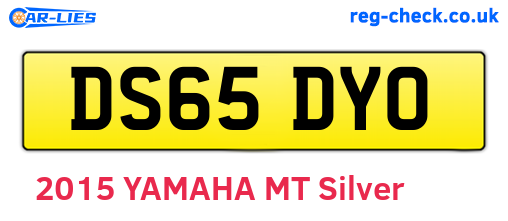 DS65DYO are the vehicle registration plates.