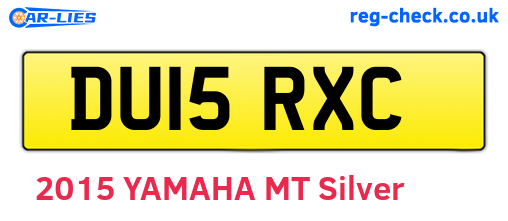 DU15RXC are the vehicle registration plates.