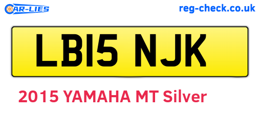 LB15NJK are the vehicle registration plates.