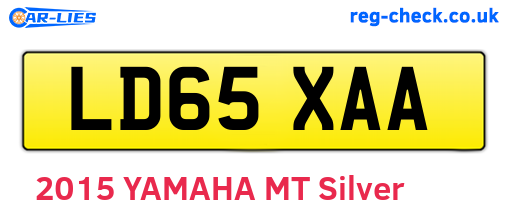 LD65XAA are the vehicle registration plates.