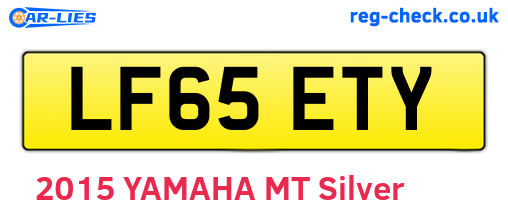 LF65ETY are the vehicle registration plates.