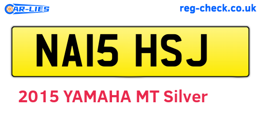 NA15HSJ are the vehicle registration plates.