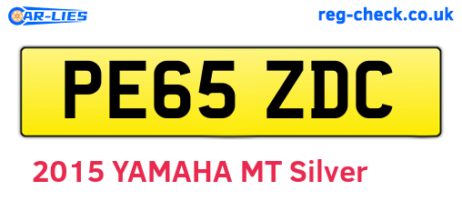 PE65ZDC are the vehicle registration plates.