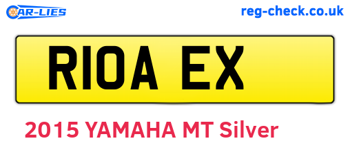 R10AEX are the vehicle registration plates.