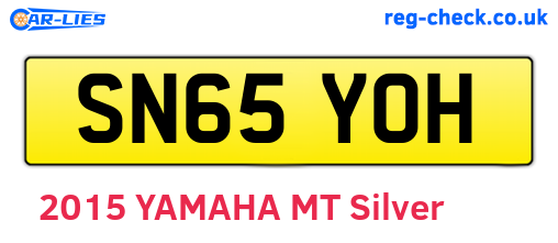SN65YOH are the vehicle registration plates.