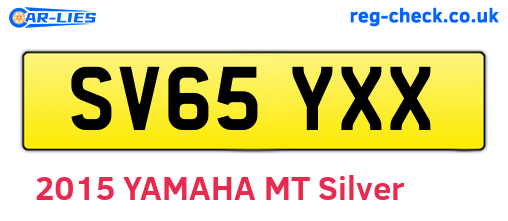 SV65YXX are the vehicle registration plates.