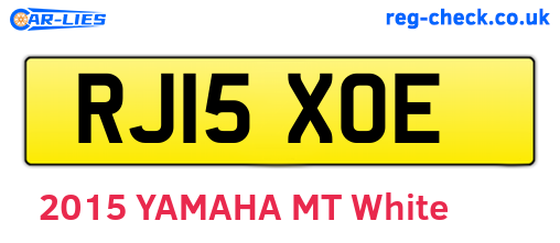 RJ15XOE are the vehicle registration plates.