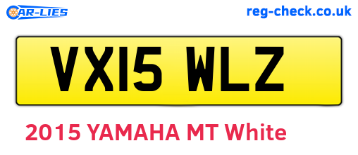 VX15WLZ are the vehicle registration plates.