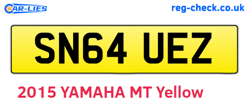 SN64UEZ are the vehicle registration plates.
