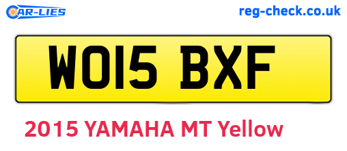WO15BXF are the vehicle registration plates.
