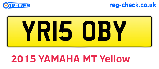 YR15OBY are the vehicle registration plates.
