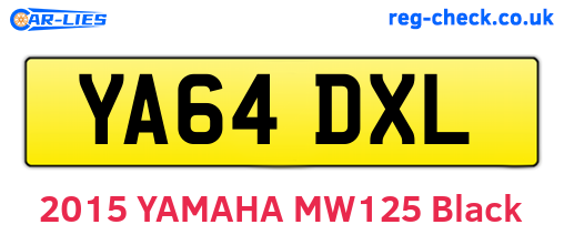 YA64DXL are the vehicle registration plates.