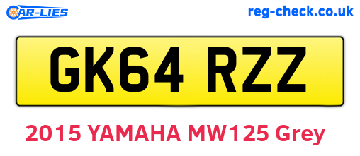 GK64RZZ are the vehicle registration plates.