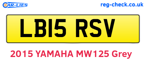 LB15RSV are the vehicle registration plates.