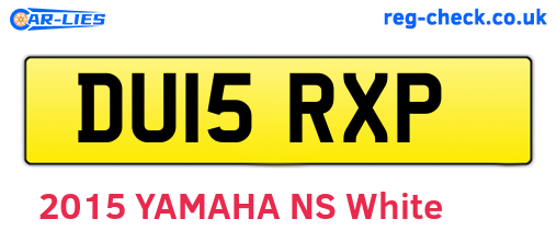 DU15RXP are the vehicle registration plates.