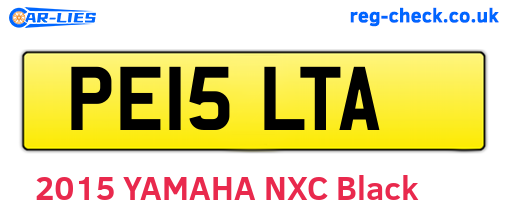 PE15LTA are the vehicle registration plates.