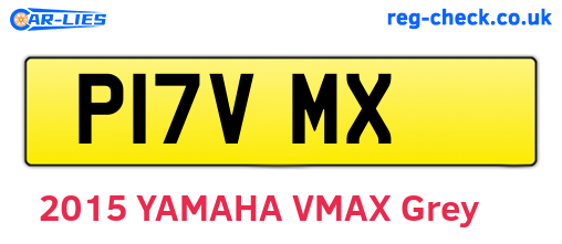 P17VMX are the vehicle registration plates.