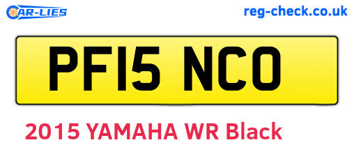 PF15NCO are the vehicle registration plates.