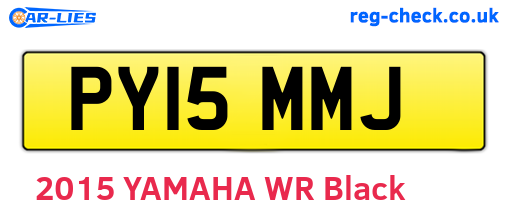 PY15MMJ are the vehicle registration plates.