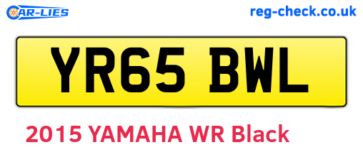YR65BWL are the vehicle registration plates.