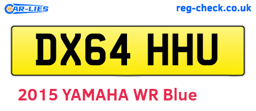 DX64HHU are the vehicle registration plates.