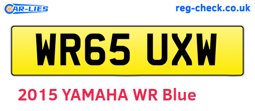 WR65UXW are the vehicle registration plates.