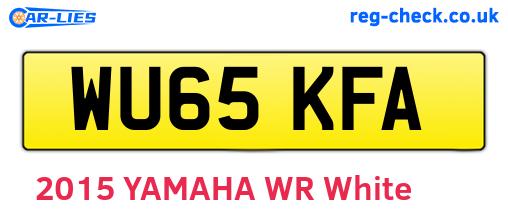 WU65KFA are the vehicle registration plates.