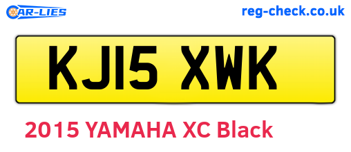 KJ15XWK are the vehicle registration plates.