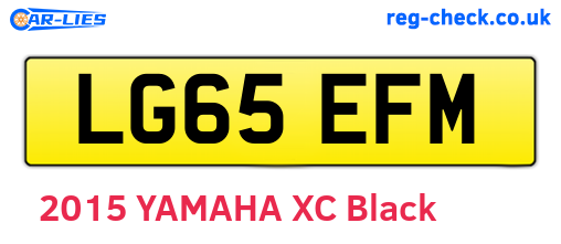 LG65EFM are the vehicle registration plates.