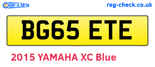BG65ETE are the vehicle registration plates.