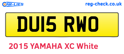 DU15RWO are the vehicle registration plates.