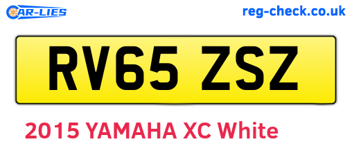RV65ZSZ are the vehicle registration plates.
