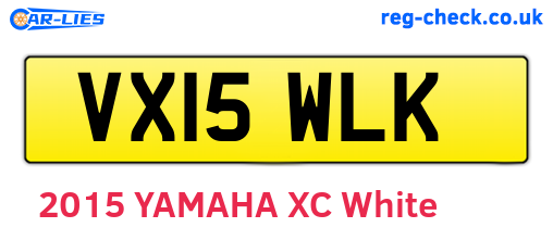 VX15WLK are the vehicle registration plates.