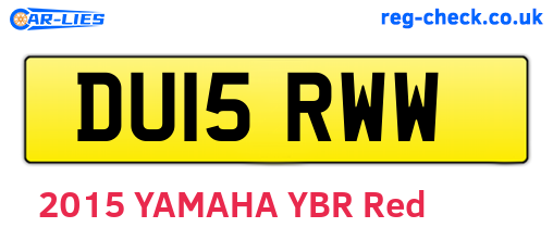 DU15RWW are the vehicle registration plates.