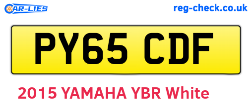 PY65CDF are the vehicle registration plates.