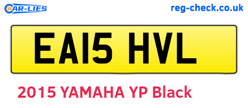 EA15HVL are the vehicle registration plates.